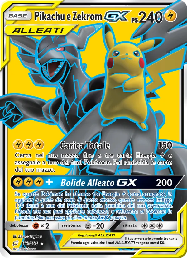 Pikachu e Zekrom GX Gioco di Squadra 162/181