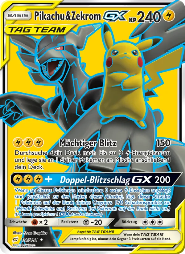 Pikachu & Zekrom GX Teams Sind Trumpf 162/181