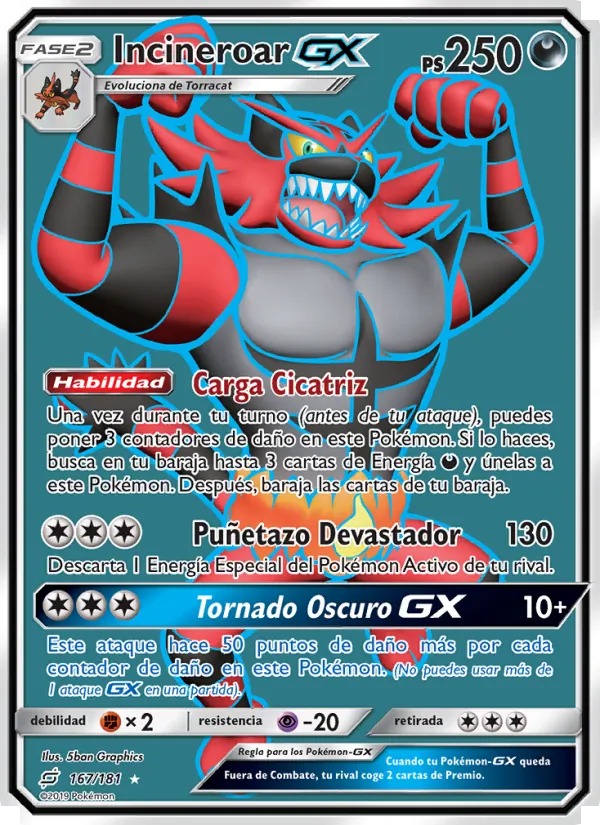 Incineroar GX Union de Aliados 167/181