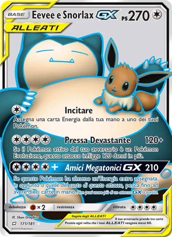 Eevee e Snorlax GX Gioco di Squadra 171/181