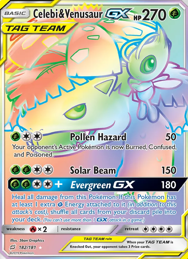 Celebi & Venusaur GX Team Up 182/181