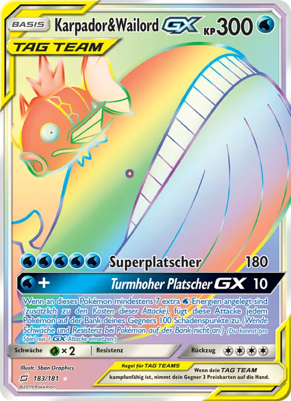 Karpador & Wailord GX Teams Sind Trumpf 183/181