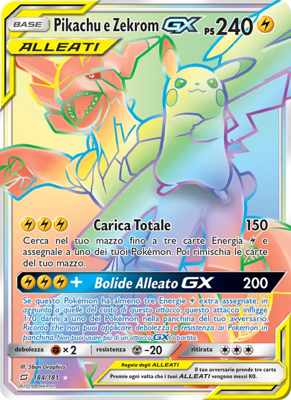Pikachu e Zekrom GX Gioco di Squadra 184/181