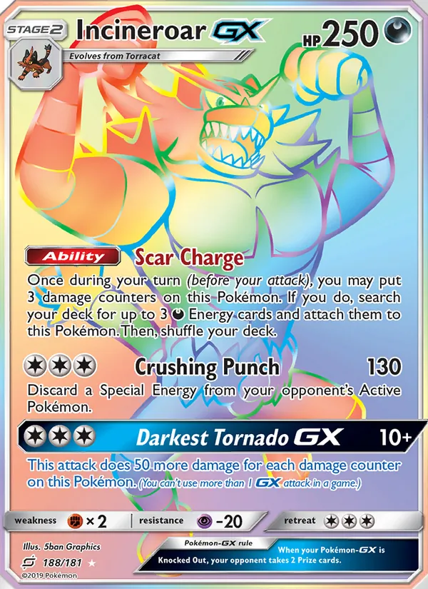 Incineroar GX Team Up 188/181