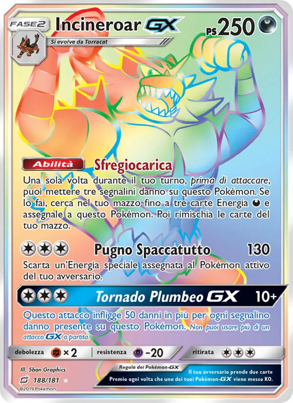 Incineroar GX Gioco di Squadra 188/181