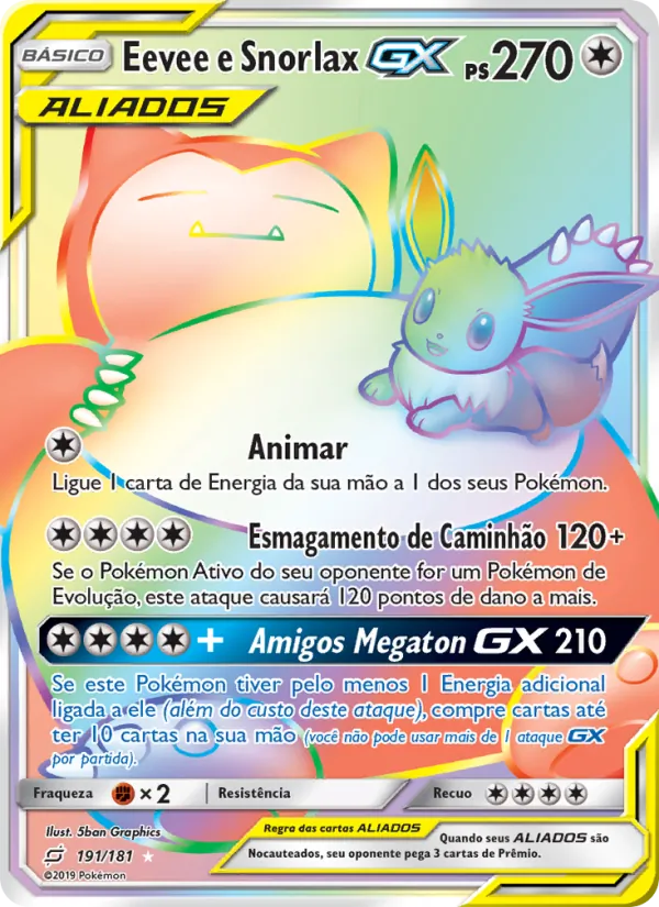 Eevee e Snorlax GX União de Aliados 191/181