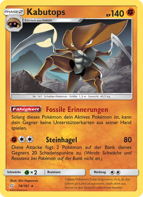 Kabutops Teams Sind Trumpf 78/181