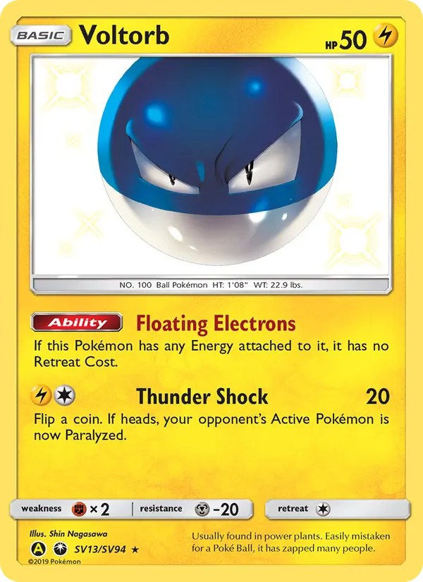 Voltorb Destinos Ocultos Tesoro Brillante SV13/94