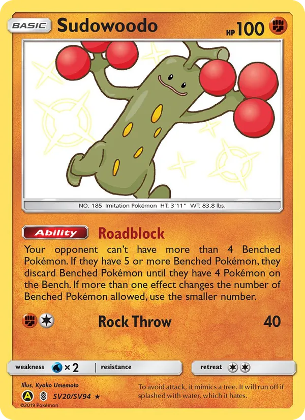 Sudowoodo Destinos Ocultos Cofre Brilhante SV20/94