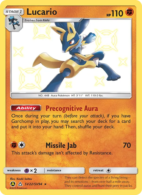 Lucario Destinées Occultes Coffre Étincelant SV22/94