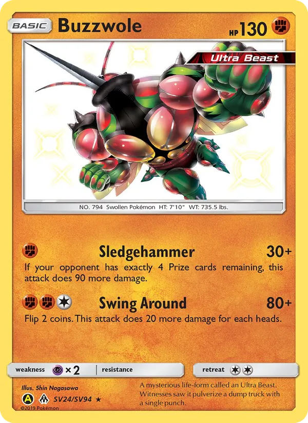 Buzzwole Hidden Fates Shiny Vault SV24/94