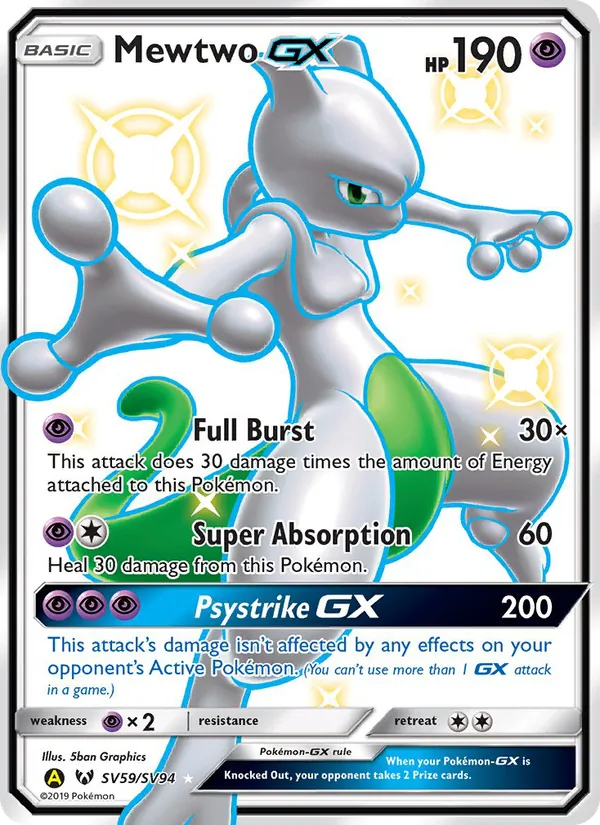Mewtwo-GX Destinos Ocultos Cofre Brilhante SV59/94