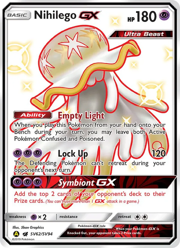 Nihilego-GX Hidden Fates Shiny Vault SV62/94