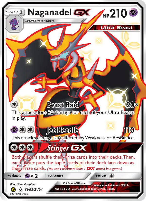 Naganadel-GX Destino Sfuggente Tesoro Lucente SV63/94