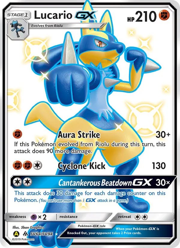 Lucario-GX Destinées Occultes Coffre Étincelant SV64/94