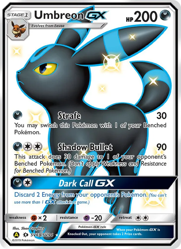 Umbreon-GX Destino Sfuggente Tesoro Lucente SV69/94