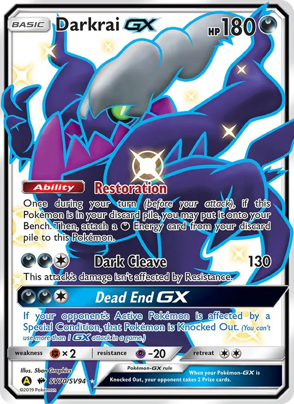 Darkrai-GX Destinos Ocultos Cofre Brilhante SV70/94
