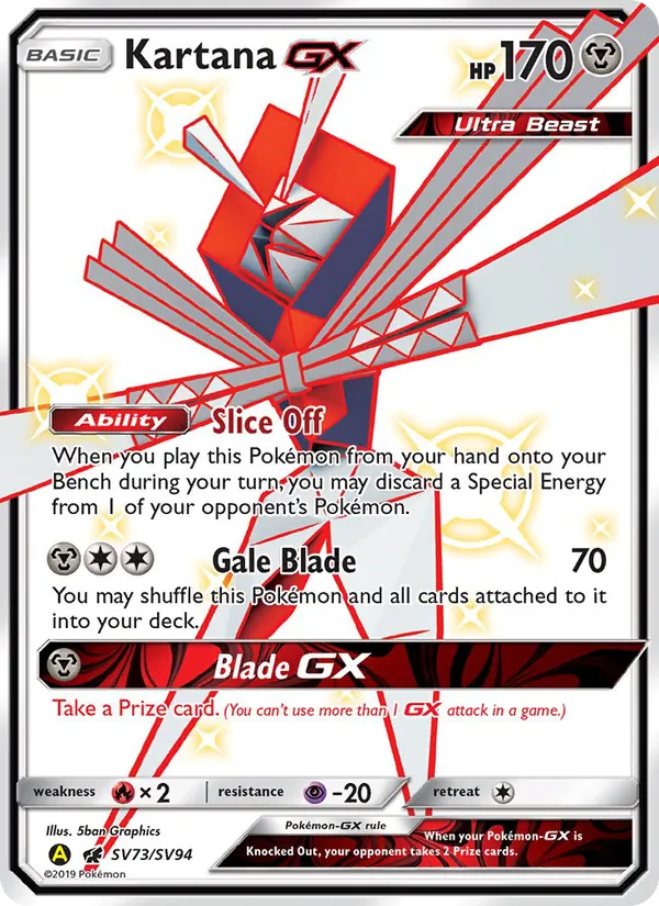 Kartana-GX Destinos Ocultos Tesoro Brillante SV73/94
