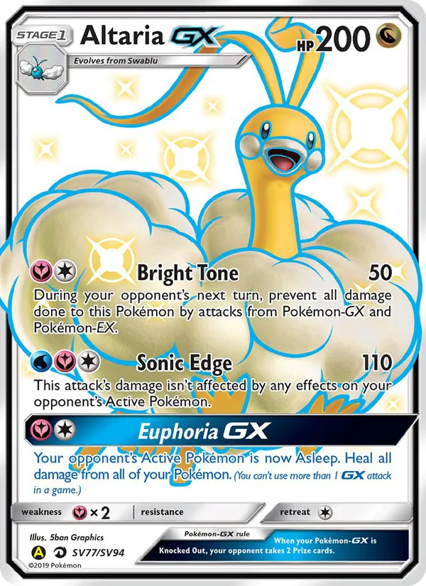 Altaria-GX Destinos Ocultos Tesoro Brillante SV77/94