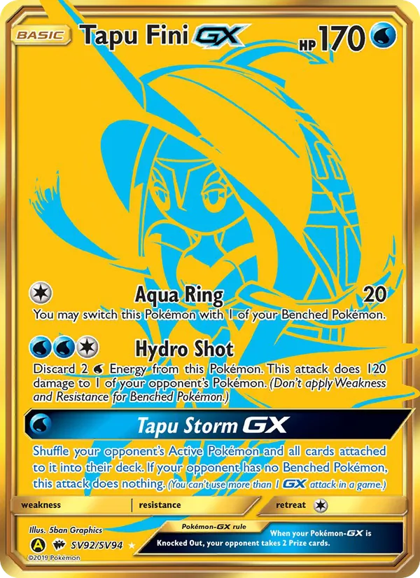 Tapu Fini-GX Destino Sfuggente Tesoro Lucente SV92/94