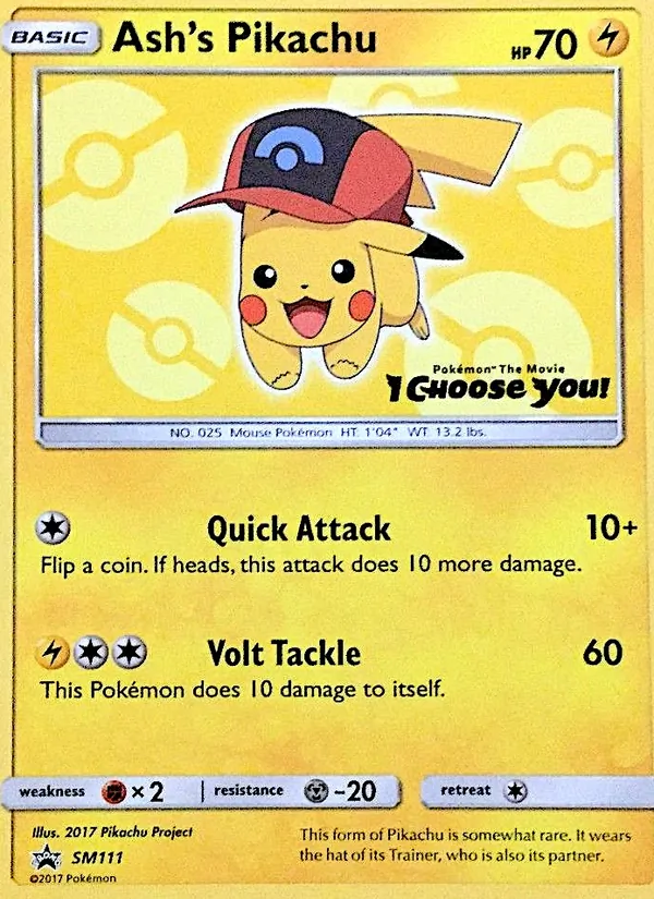 Ash's Pikachu SL Cartas de promoción SM111/248