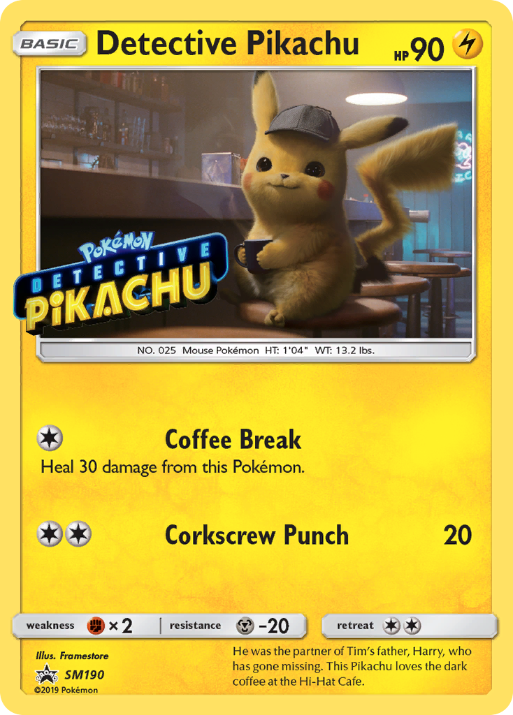 Detective Pikachu SL Cartas de promoción SM190/248