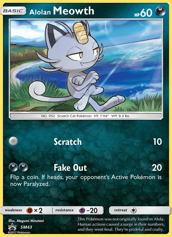 Meowth de Alola Sol e Lua Promos SM43/248