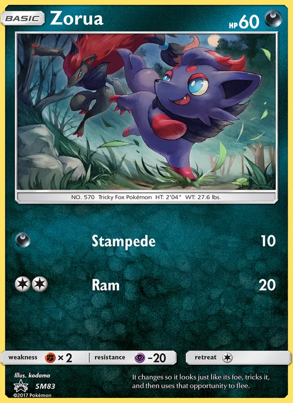 Zorua SL Cartas de promoción SM83/248