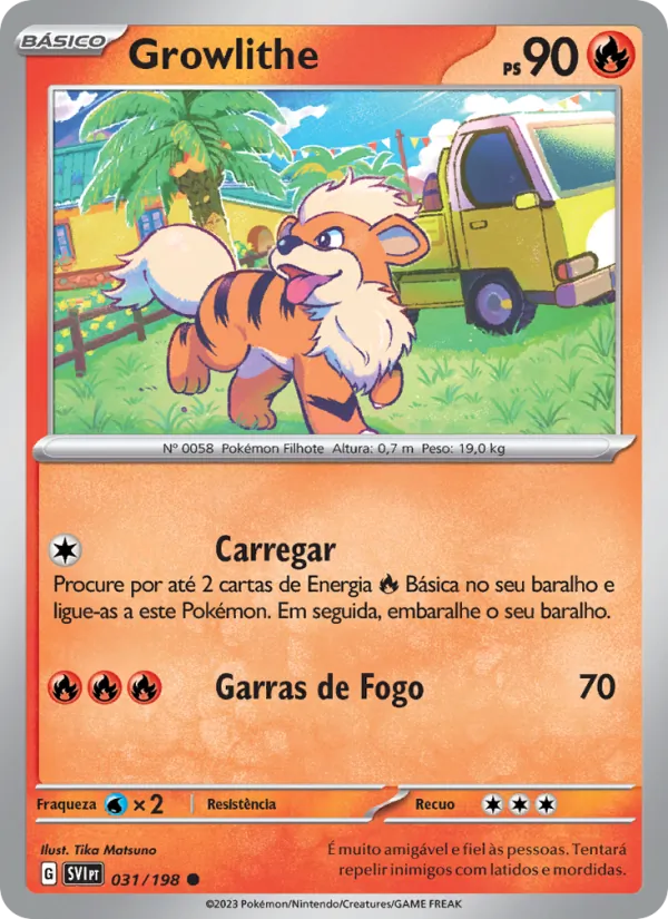 Growlithe Escarlate e Violeta 031/198