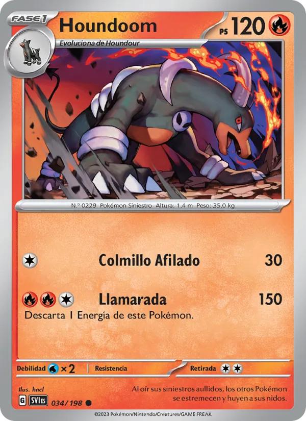 Houndoom Escarlata y Púrpura 034/198