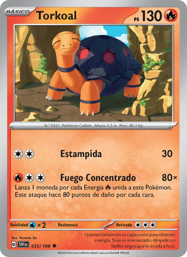 Torkoal Escarlata y Púrpura 035/198