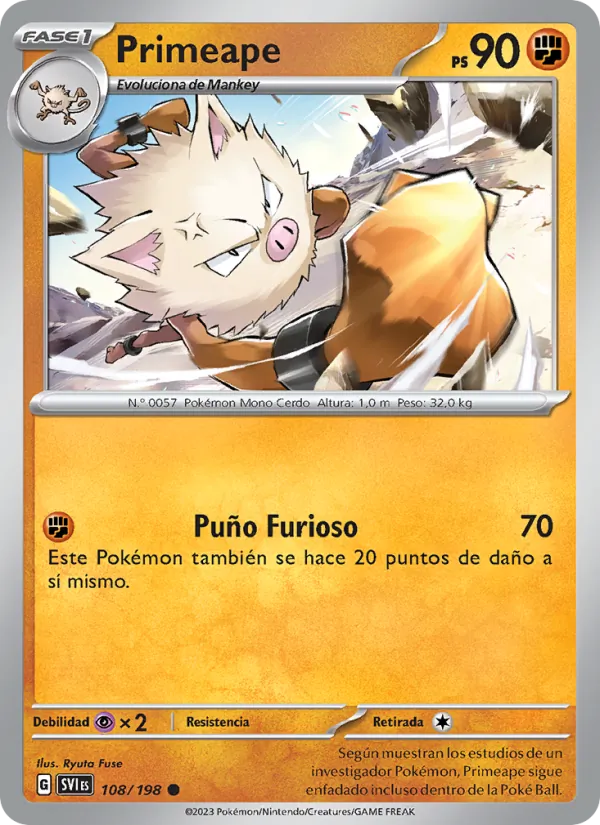 Primeape Escarlata y Púrpura 108/198