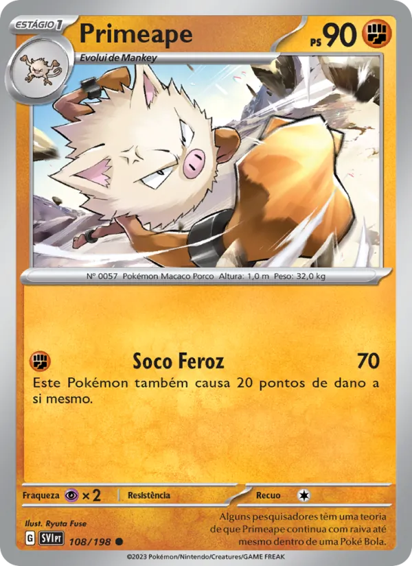 Primeape Escarlate e Violeta 108/198