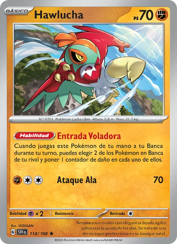 Hawlucha Escarlata y Púrpura 118/198
