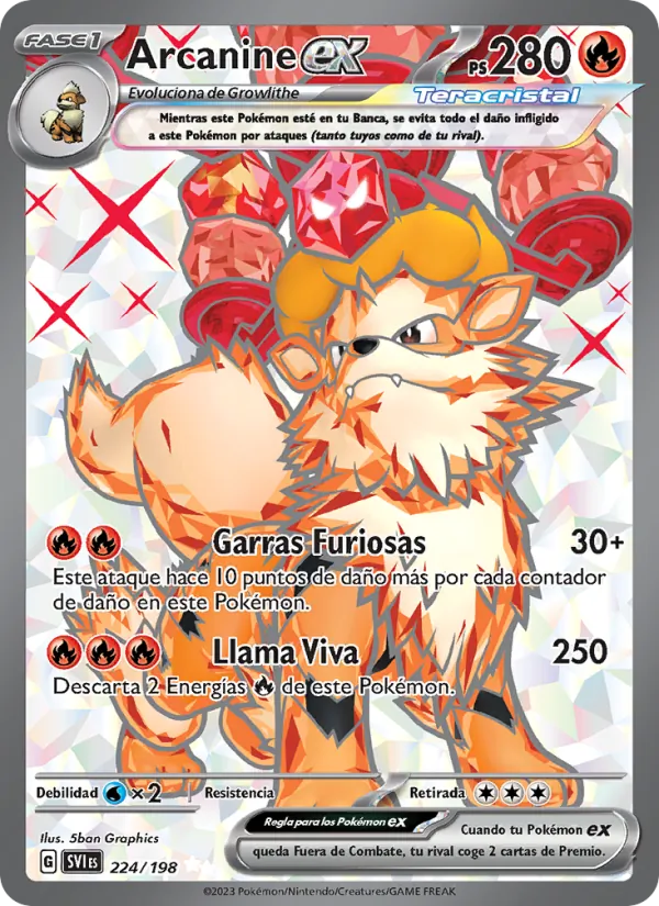 Arcanine ex Escarlata y Púrpura 224/198