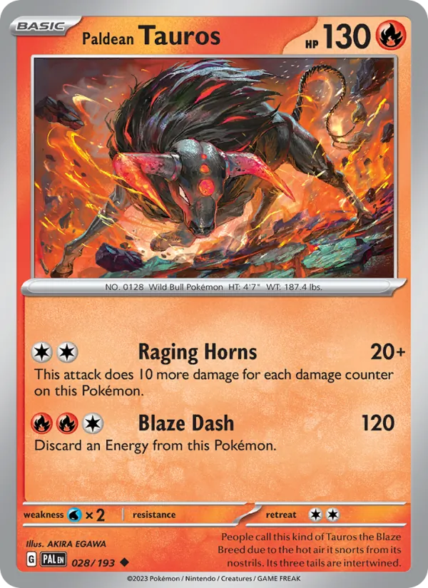 Paldean Tauros Paldea Evolved 028/193
