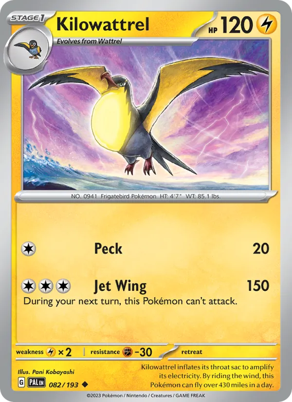 Kilowattrel Paldea Evolved 082/193