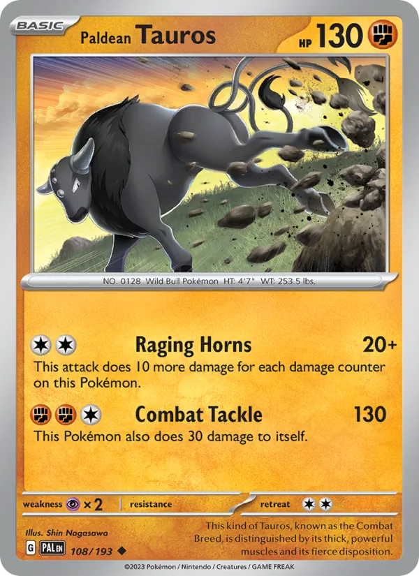 Paldean Tauros Paldea Evolved 108/193