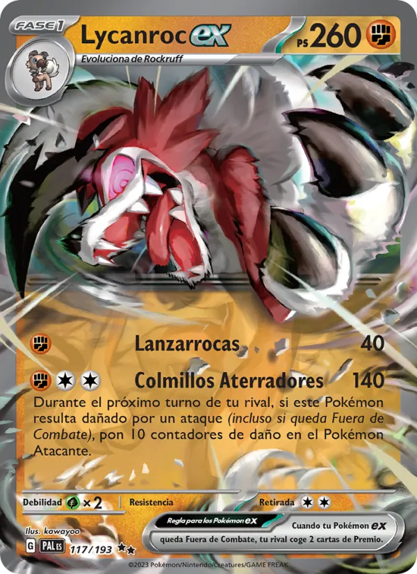 Lycanroc ex Evoluciones en Paldea 117/193