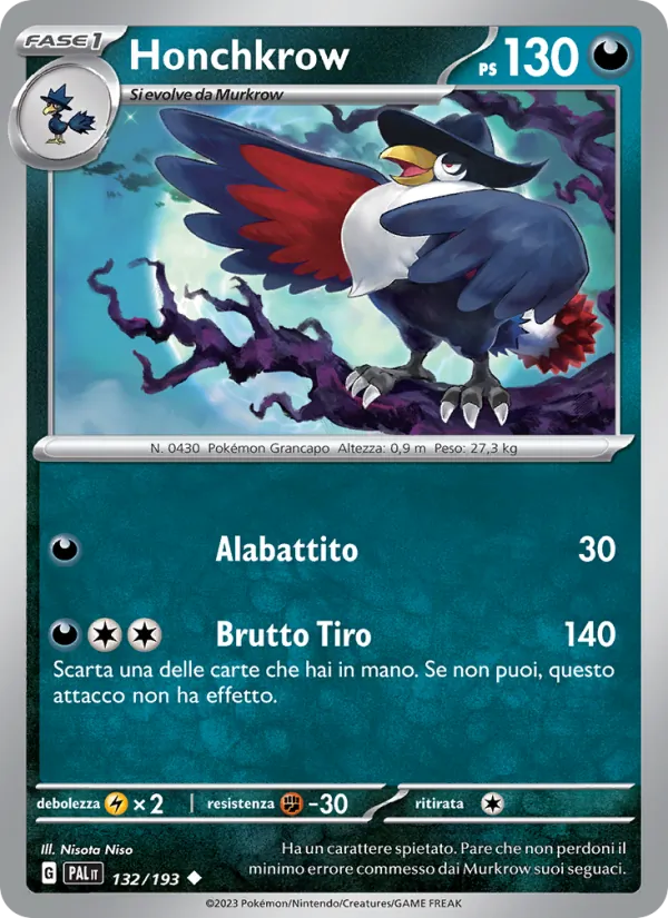 Honchkrow Evoluzioni a Paldea 132/193