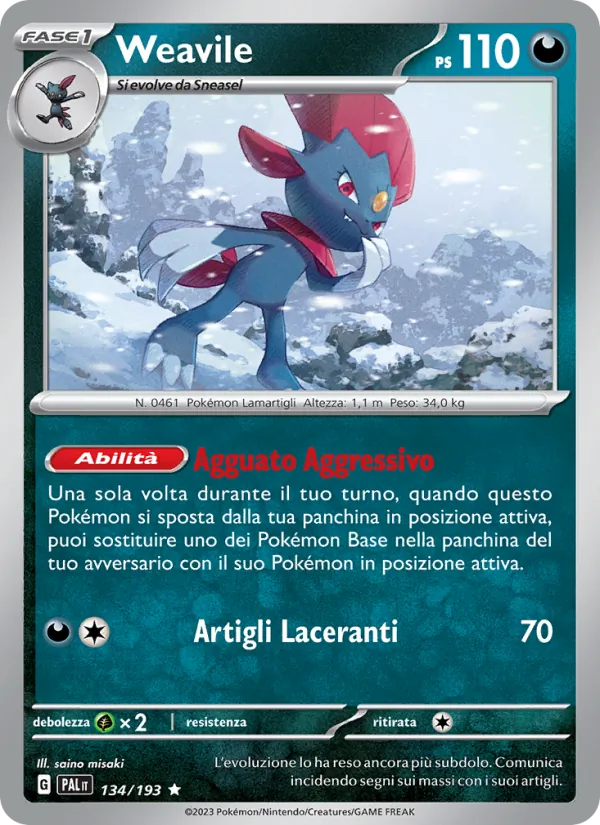 Weavile Evoluzioni a Paldea 134/193