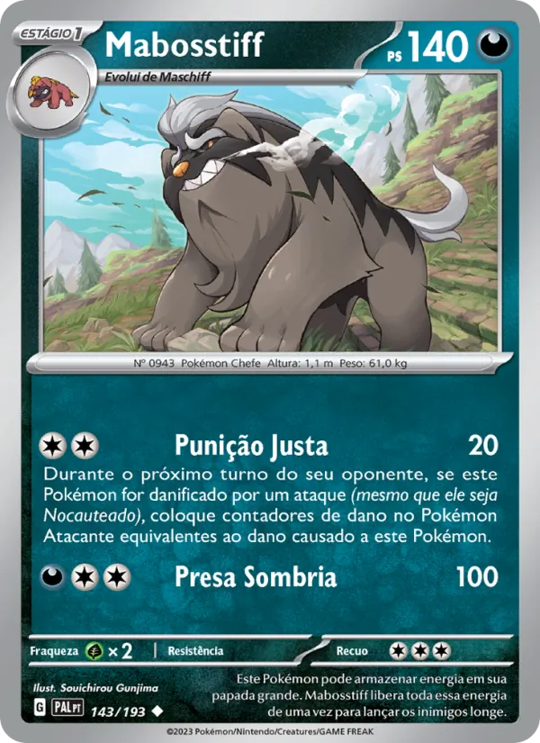 Mabosstiff Evoluções em Paldea 143/193