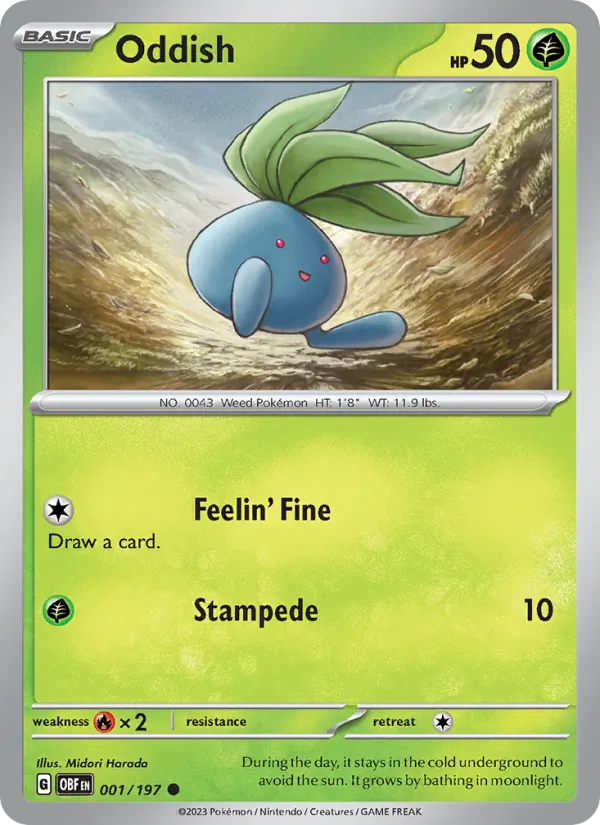 Oddish Obsidian Flames 001/197