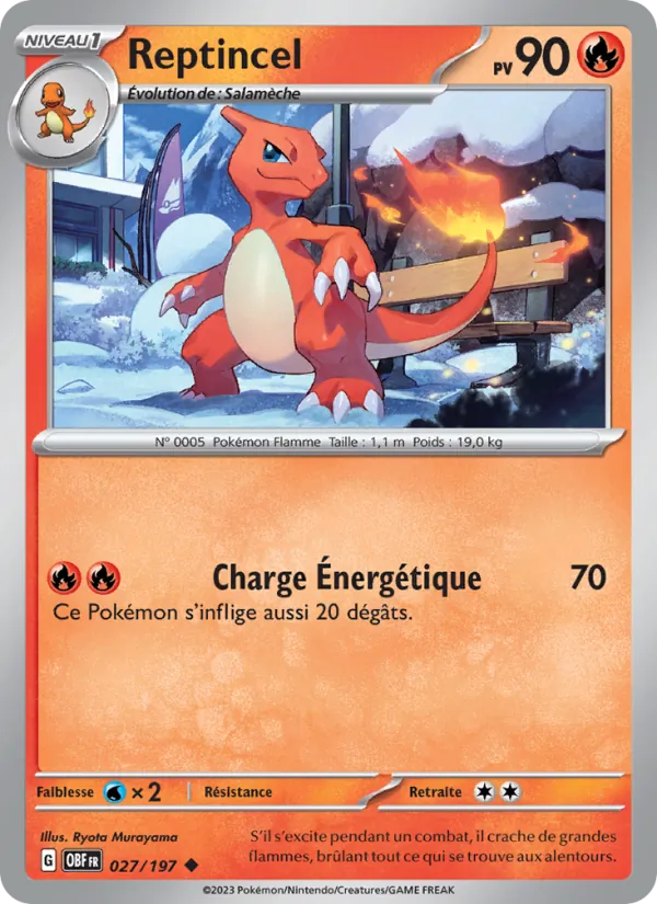 Reptincel Flammes Obsidiennes 027/197