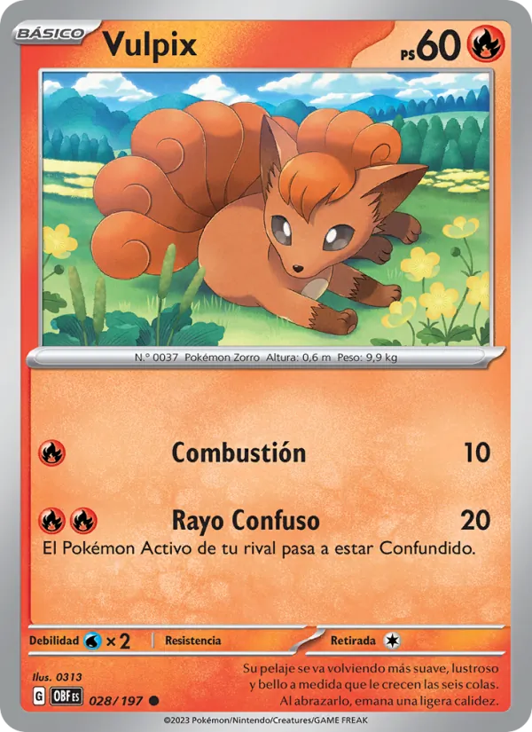 Vulpix Llamas Obsidianas 028/197