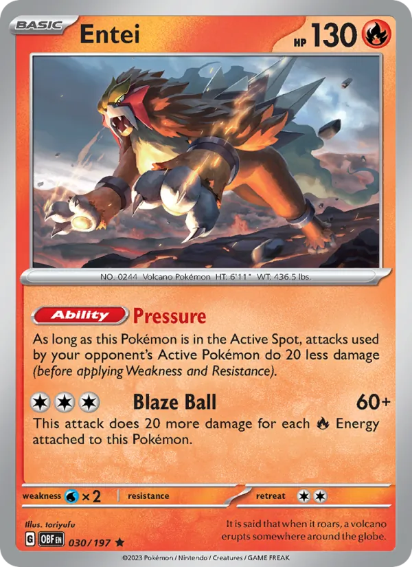 Entei Obsidian Flames 030/197