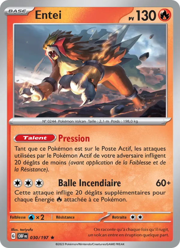 Entei Flammes Obsidiennes 030/197