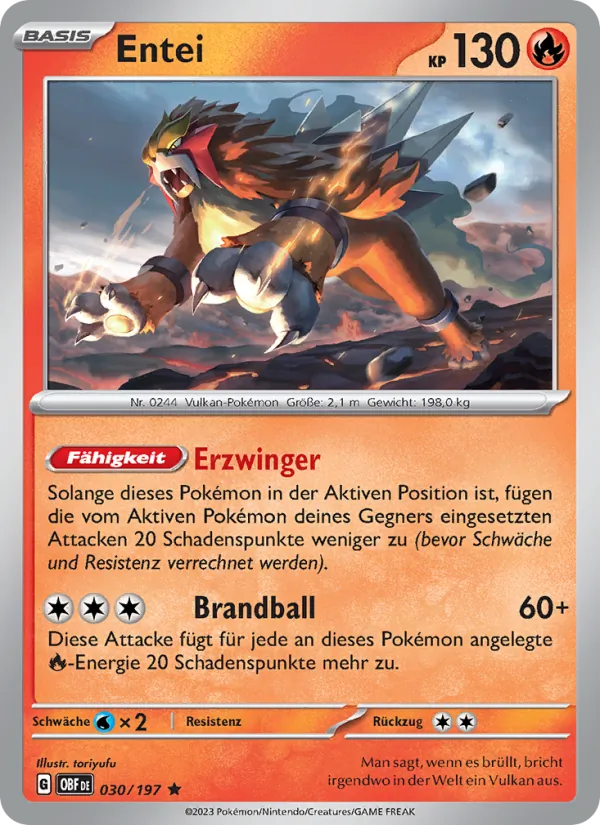 Entei Obsidian Flammen 030/197