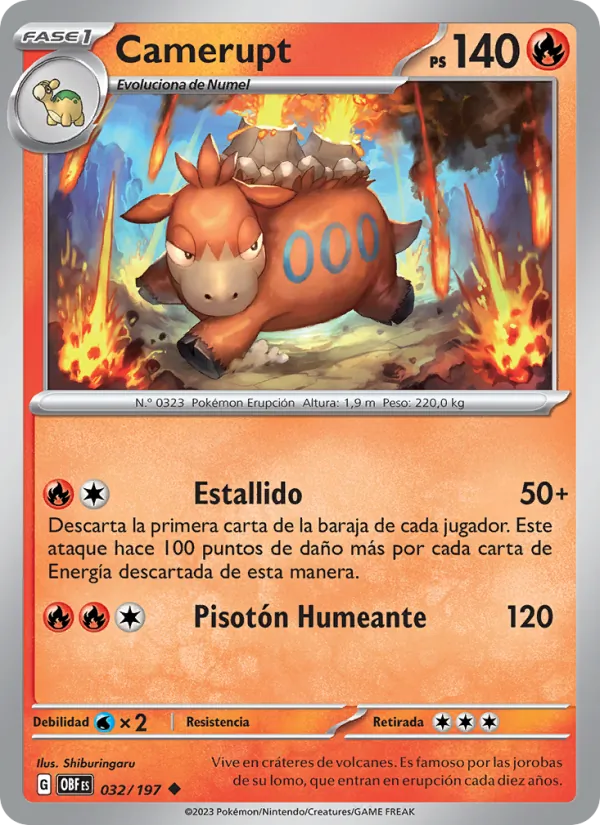 Camerupt Llamas Obsidianas 032/197
