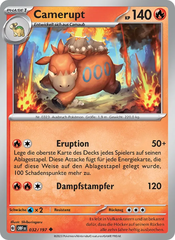 Camerupt Obsidian Flammen 032/197
